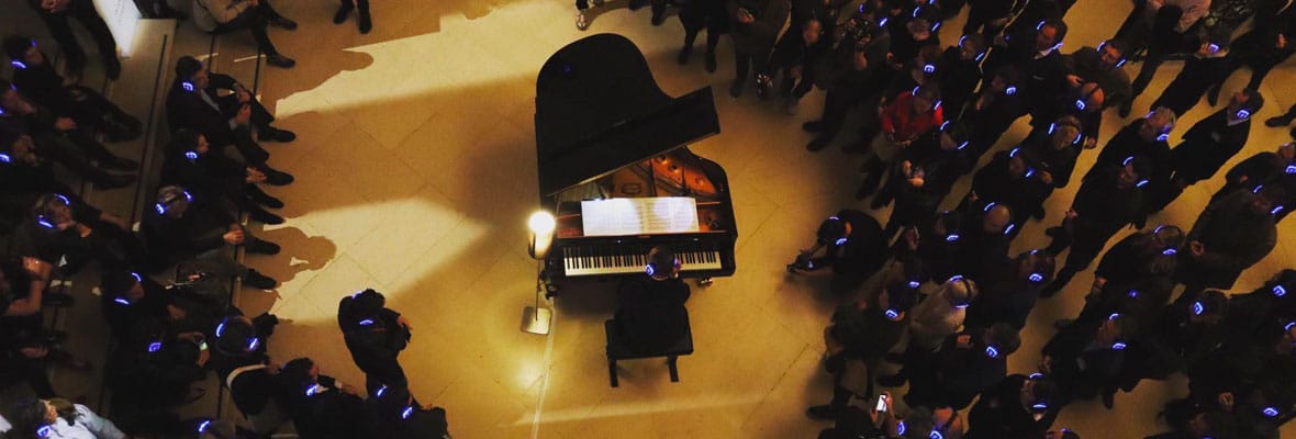 Silent concert Louvre Yamaha Silent Experience in het Louvre - pianoconcert met draadloze hoofdtelefoons