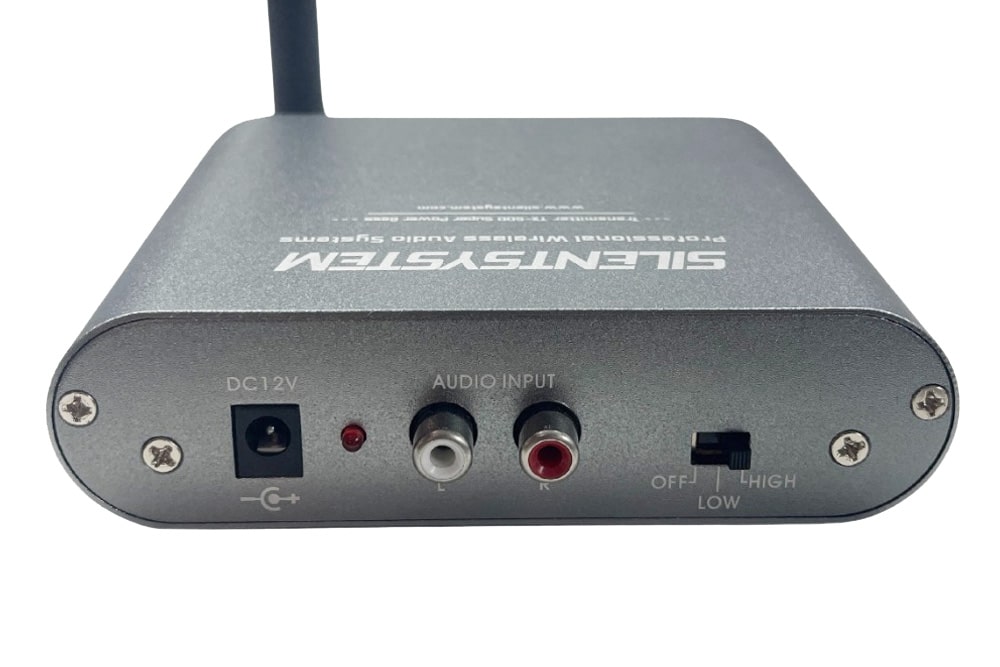 Trasmettitore UHF TX-500 Silentsystem TX-500 zender, ingangen aan de achterkant