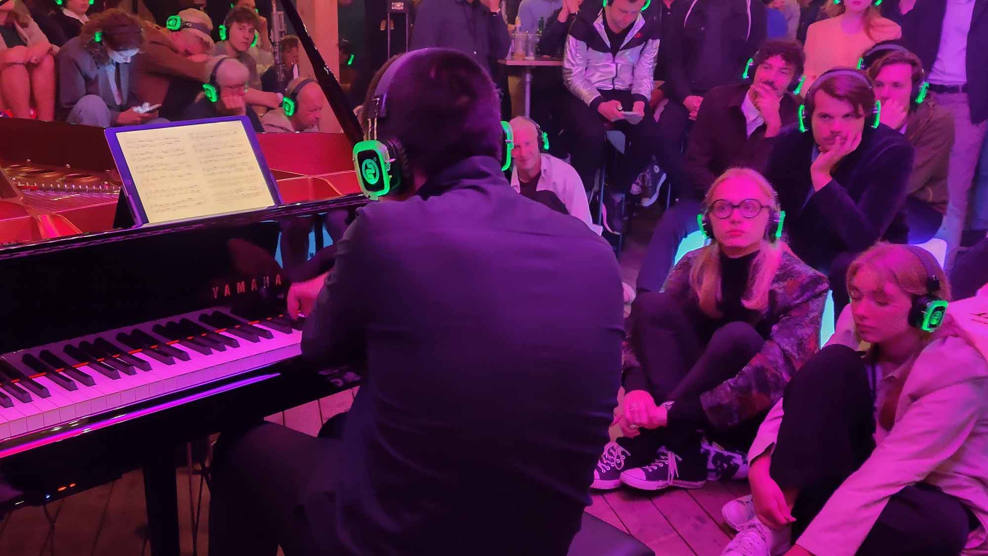 Yamaha piano concert with wireless headphones